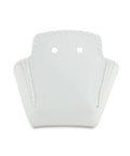 White PU Leather Roller Skate Toe Guard for Derby and Figure Skates, front view with two holes, in abrasion resistant design.