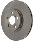 Front brake rotor, Centric C-Tek, gray vented metal disc with central hub and lug holes