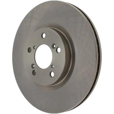 Front brake rotor, Centric C-Tek, gray vented metal disc with central hub and lug holes