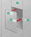 Magnetic Catches for Tiles Convert to Access Panel Kit With 8 Metal Plates 4 Magnets and Handle illustration showing installation.