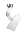 Heavy Duty Monitor Mount And Industrial Keyboard Tray Featuring Multi Angle Swivel Brackets That Folds Compact For Tight Spaces.