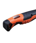Klein Tools folding jab saw handle, orange and black, with lockback and tether hole