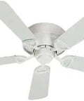 Medallion 42 Inch Flush Mount Patio Ceiling Fan With Studio White Blades, 14 Degree Blade Pitch, Damp Location UL Listed