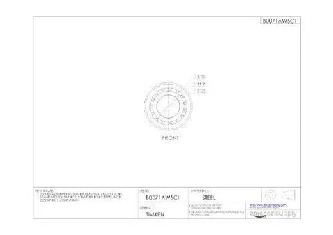 623 Tapered Roller Bearing Single Cone Straight Bore Standard Tolerance Steel Inch 2.2500 ID technical drawing.