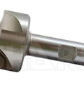 HSS corner-rounding end mill, side view, 3/8 in shank, 3/4 in radius