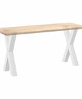 Adjustable Dining Table Legs Two Pack Heavy Duty Powder Coated Steel Desk Legs With Levelers White Finish 50x73 cm supporting table