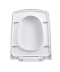 Square Toilet Seat With Smooth As Butter Soft Close Slow Shut Lid Quick Release Hinges rounded edges top view.