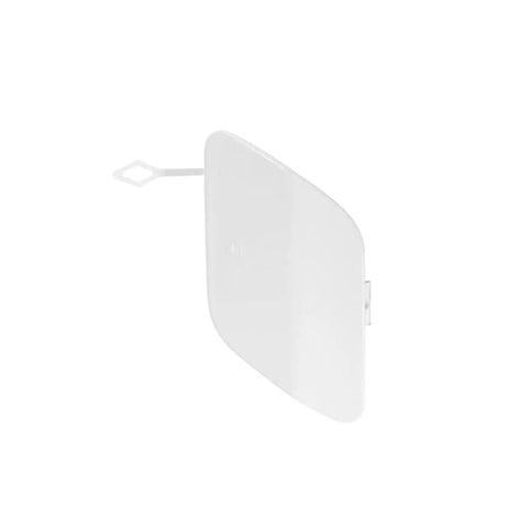 White Rear Bumper Tow Hook Eye Hole Cover Cap For Mercedes-Benz C300 2015-2020 C400 2015 angled view on white background