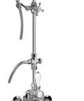Slick Polished Chrome Finish Exposed Thermostatic Tub And Shower Valve With Removable Hand Shower For Classic Bathrooms That Nails Temperature Control And Dishes Out Smooth Heavy Duty Flow All Day Long.