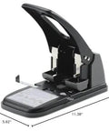 Heavy Duty Two Hole Punch With High Capacity For 100 Sheets Built Tough Metal Construction Wide Handle For Easy Storage Lock In Closed Position Black Finish Ideal For Busy Offices