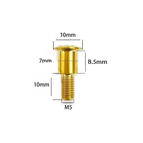 Premium Titanium Fuel Tank Quick Release Cap With Heavy Duty Socket Cap Screws, gold 10mm cap with M5 screw thread.