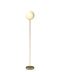 Luna LED Floor Lamp Dope Modern Tall Light For Living Rooms And Home Offices With Frosted Glass Globe Mid Century Style Standing Lamp In Brass Gold Finish Perfect For Reading In The Bedroom And Cozy Vibes