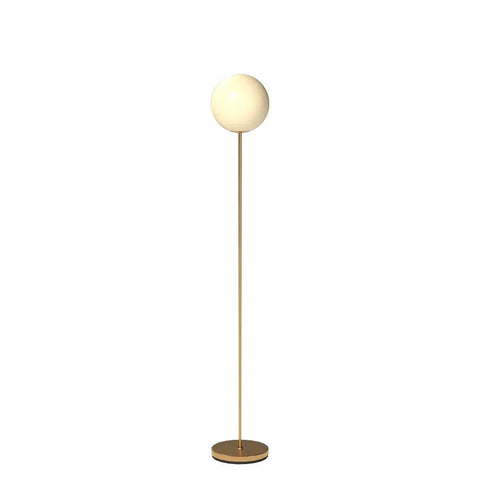 Luna LED Floor Lamp Dope Modern Tall Light For Living Rooms And Home Offices With Frosted Glass Globe Mid Century Style Standing Lamp In Brass Gold Finish Perfect For Reading In The Bedroom And Cozy Vibes