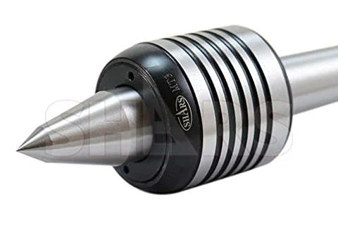 3MT Long Nose Live Center For Lathe CNC With Triple Bearing 60 Degree Point High Precision, close-up view of pointed tip and bearings.