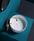 Nordic Vessel Sink - Round Bathroom Washbasin for Countertop, Home Decor, Ideal for Balcony & Pool Areas, Modern Design, & Easy to Clean.