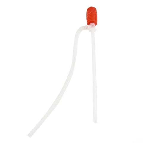 Beast Manual Siphon Pump For Oil And Water Transfer Hand Operated Fuel Extractor Tool For Cars Boats Pools Tanks Deck Heating Red And White Versatile Spill Cleanup And Refuel Helper For Home Garage Marine Use red and white plastic siphon pump with clear hose
