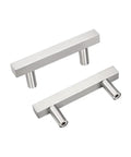 Two Stainless Steel Cabinet Handles 10 Pack With Satin Nickel Finish 4 Inch Overall Length And 2 1/2 Inch Hole Centers shown