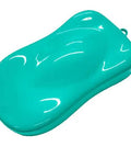 High Quality Jade Green Basecoat Paint Gallon Includes Slow Flow Reducer For Seamless Auto Body Repair Ready To Spray From The Jug, close-up view.