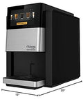 Creation 600 Single Serve Brewer for coffee lattes tea with in-cup frothing, black, front view, 12x20x17 inches, barista quality at home.