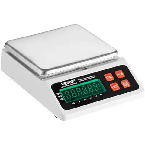 Industrial Counting Scale for Parts and Coins With 10 Kg Capacity, LED display, stainless steel pan, ABS body, multi-unit options.