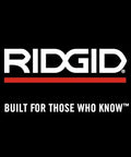 RIDGID logo with text 'Built for Those Who Know' on a black background