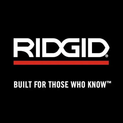 RIDGID logo with text 'Built for Those Who Know' on a black background