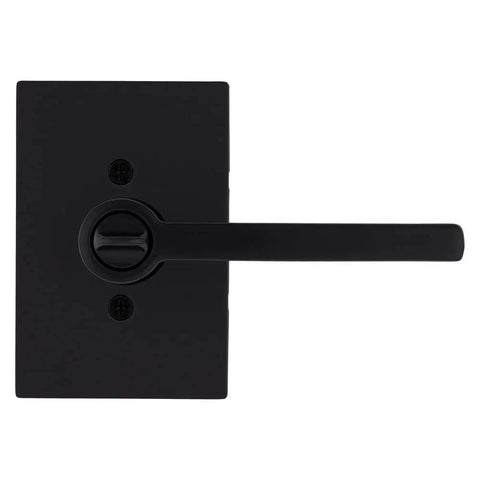 Halifax Dope Entry Door Handle With Lock And Key For Front Doors, Reversible Exterior Lever, Matte Black Finish, Keyed Entry Security