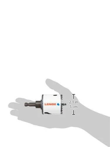 Lenox hole saw with arbor, 2-inch size, Speed Slot, held in hand