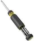 Ratcheting Multi-Bit Screwdriver 15-In-1 With Phillips Slotted Square Torx And Combo Bits Plus One Quarter Inch Nut Driver On-Handle Bit