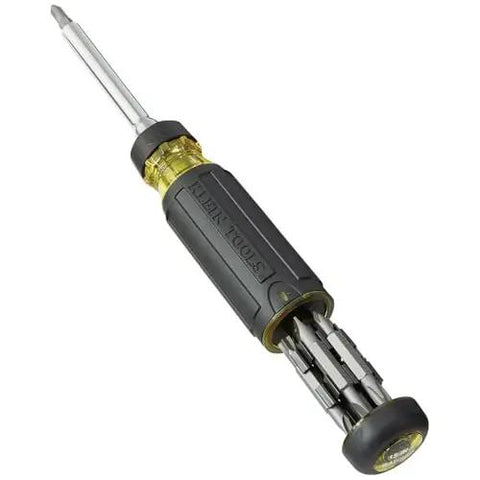 Ratcheting Multi-Bit Screwdriver 15-In-1 With Phillips Slotted Square Torx And Combo Bits Plus One Quarter Inch Nut Driver On-Handle Bit