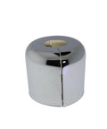 No Sweat Chrome Escutcheon Plate For Half Inch NPT Fire Sprinklers featuring a shiny chrome finish and snap-fit split cup design.