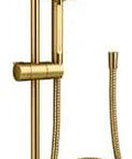 G90 24-Inch Three-Function Handshower Kit With 1.75 GPM Flow, Vibrant Brushed Moderne Brass, 27-inch slide bar, hose.