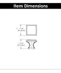 Dimensions diagram of Bridges Collection Oil Rubbed Bronze Cabinet Knob One And One Quarter Inch Square For Kitchen Cabinets And Cupboards