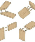 Diagram showing use of Pro Grade Dowel And Tenon Center Transfer Plugs Set For Accurate Hole Transfer And Center Marking Includes One Quarter Inch