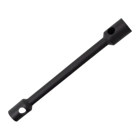 Heavy Duty Extended Double Ended Socket Wrench Set Rock Solid Hex Head Crafted For Tough Automotive Repair showing a long black wrench.
