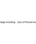 Text showing package includes 2pcs of thread inserts for "Beef Up Your Threads With 304 Stainless Steel Fine Thread Repair Inserts M6 Through M16 Set."