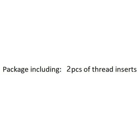 Text showing package includes 2pcs of thread inserts for "Beef Up Your Threads With 304 Stainless Steel Fine Thread Repair Inserts M6 Through M16 Set."