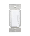 Clean White Z Wave Plus Smart Dimmer Switch Single Pole 120 Volt Wall Upgrade displayed vertically for smooth fade adjustments.