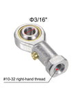 3/16 inch bore PHSB3 female rod end bearing with #10-32 right hand thread, zinc plated, self lubricating joint rod end with jam nut