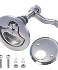 Premium 316 marine stainless steel cam latch features a back plate and flush pull for secure, corrosion resistant deck hatches on boats, yachts or RVs; includes installation screws for easy mounting