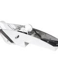Front view of KAIXINM 316 stainless steel hinged bow anchor roller bracket with white roller for yachts
