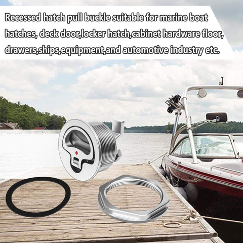 316 Stainless Steel Boat Cam Latch Non Locking Marine Grade O Handle Fits Two And One Half Inch Hole Mount Latch
