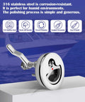 316 Stainless Steel Flush Boat Deck Hatch Latch For Marine Use Twist Design Non Locking Round D Handle Fits 2 Inch Cutouts