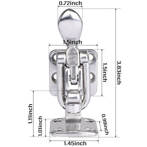 Two Pack 316 Stainless Steel Hold Down 90 Degree Locking Cam Latches Anti Rattle Hasps For Boat Marine RV Caravan Durable