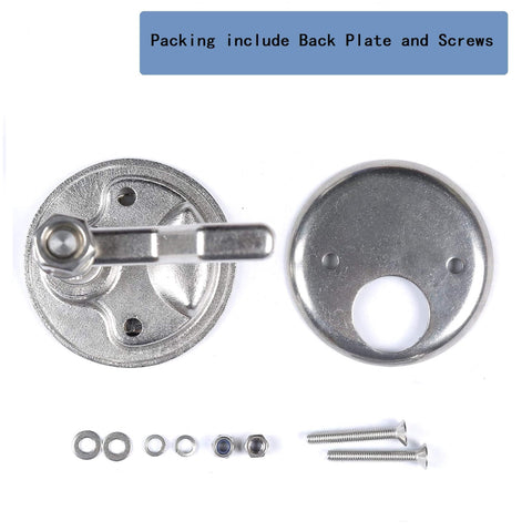 Corrosion-resistant 316 stainless steel cam latch with back plate and screws for boats, ensuring a watertight seal.
