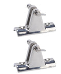 Two stainless steel bimini top deck hinges with lock pins for boats and yachts (316 marine-grade)