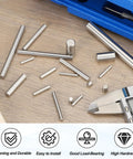 Industrial Grade 3 Pcs 12 x 70 Mm 316 Stainless Steel Dowel Pins Set For Machinery Building And Furniture Installation shown with caliper.