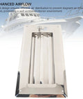 Jonlaki 316 stainless steel marine louvered vent grille with locking mechanism, mirror-polished front view