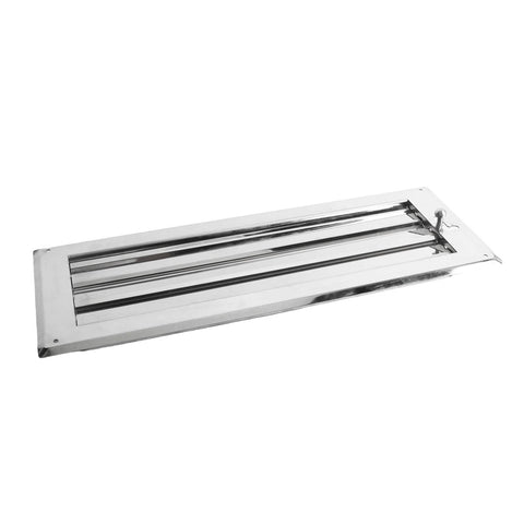 UPALDHOU 316 stainless steel louvered vent, rectangle 22 x 7.9 in, mirror-polished finish for marine use