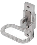 316 stainless steel marine folding foot pedal with diamond-textured loop and mounting bracket